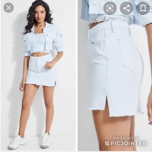 Guess Light Blue Denim Skirt